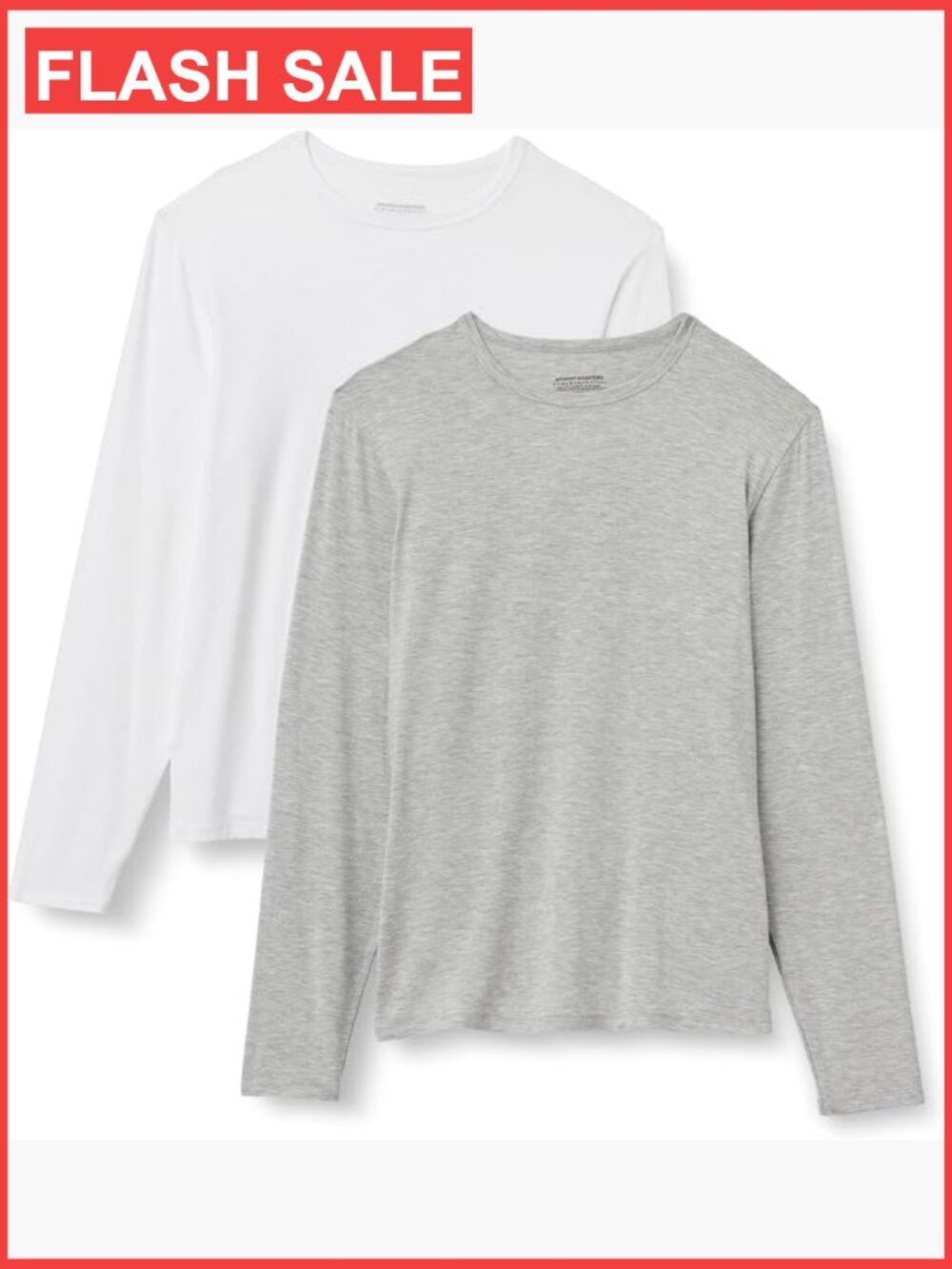 Men's Long Sleeve Modal Undershirt Crew Neck Slim Fit 2-pack
